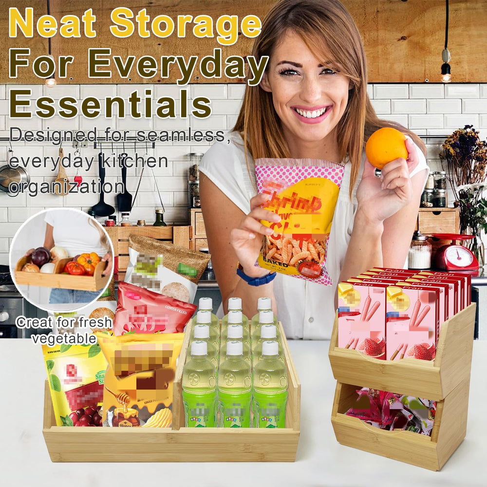 Fruit and Vegetable Storage Bin for Pantry & Kitchen Counter, Stackable B...