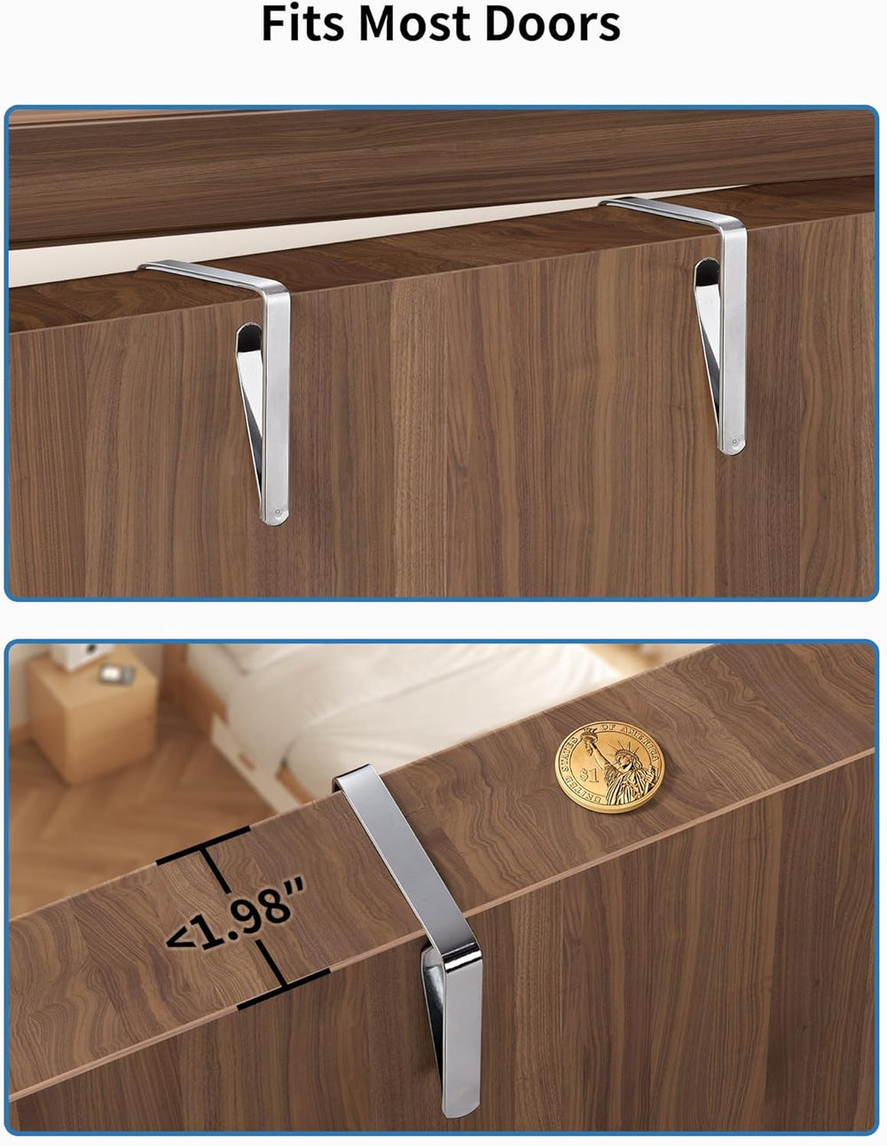 JARLINK Over the Door Organizer for Pantry, Bathroom, 5 Shelf Grey, 2 Pack