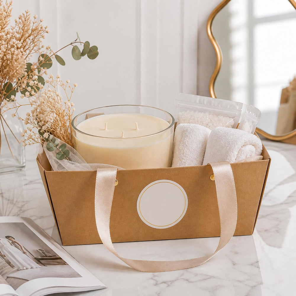 Cedilis 50 Pack Kraft Gift Basket with Handles, 9.8'' x 6.5''...