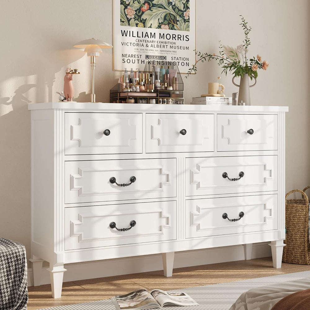 BOSHIRO 7 Drawer Dresser for Bedroom, 36" Tall Dresser & Chest of Dr...
