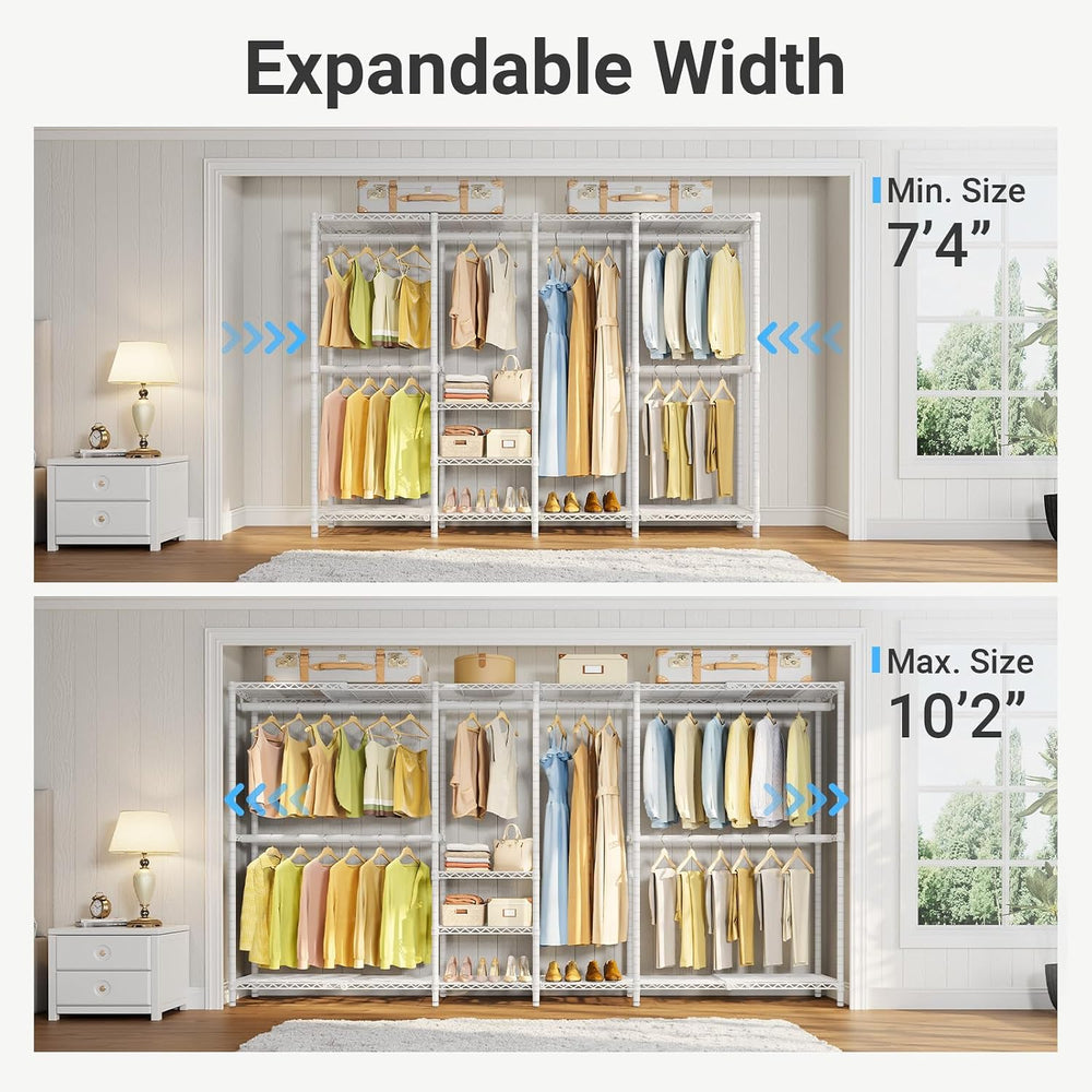 VIPEK X4 Expandable Heavy Duty Clothes Rack Wardrobe Closet Organizer White