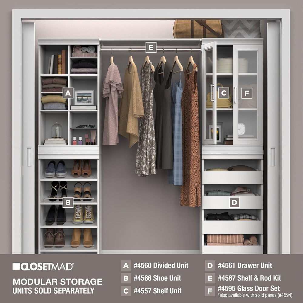 ClosetMaid Modular Storage Shelf Unit with 12 Adjustable Shelves & Divide...