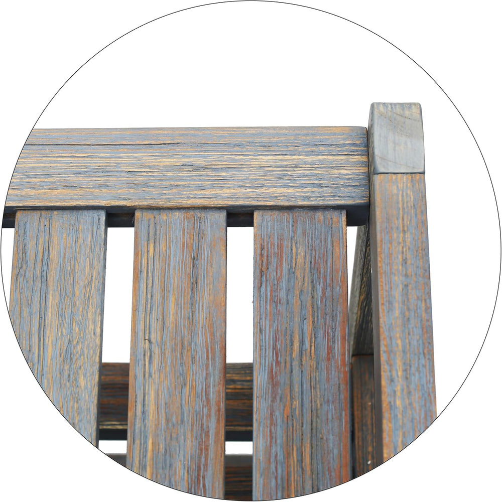 27-Inch 3-Tier Wooden Entryway Shoe Bench - Brush Grey