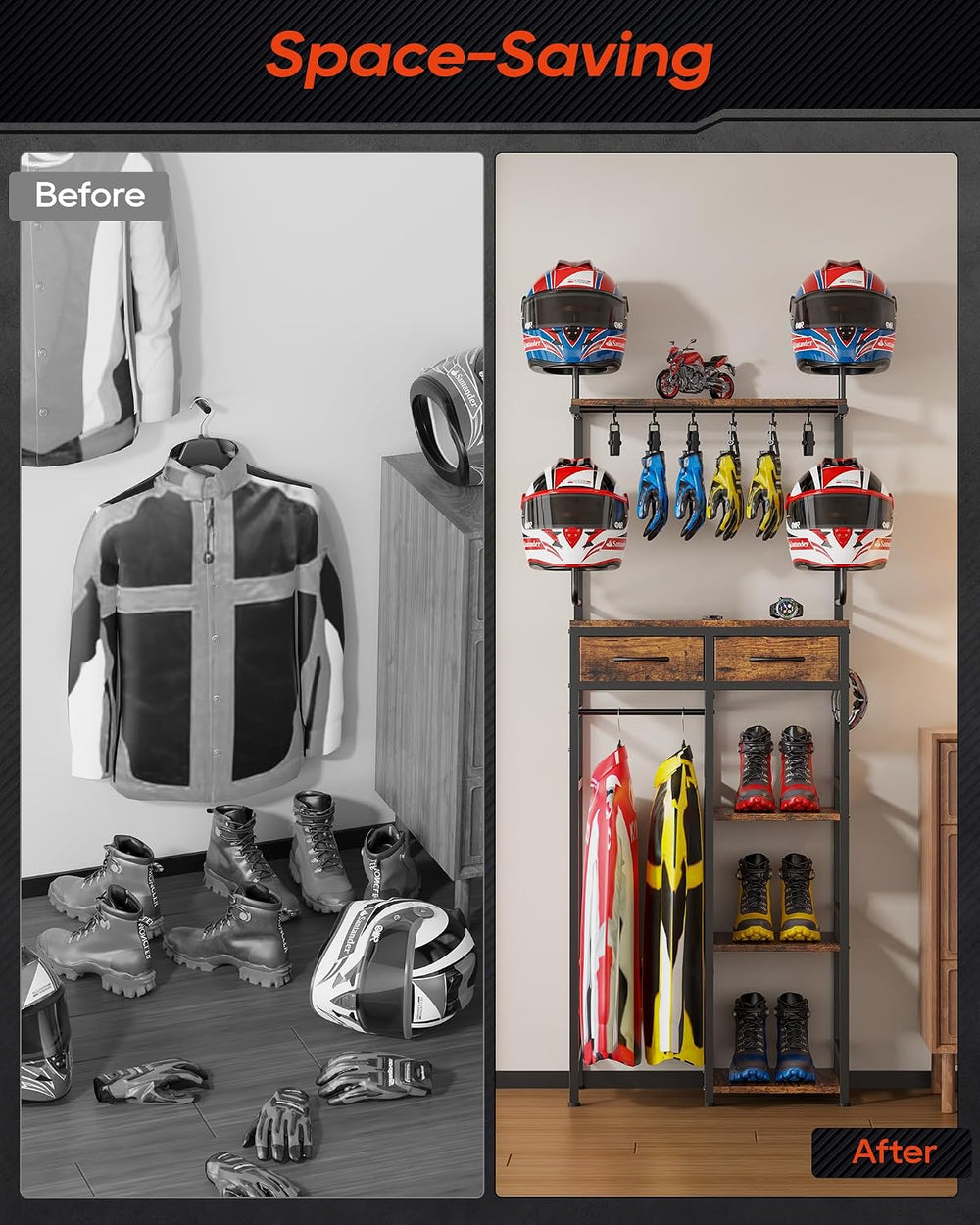 Freestanding Motorcycle Helmet Holder