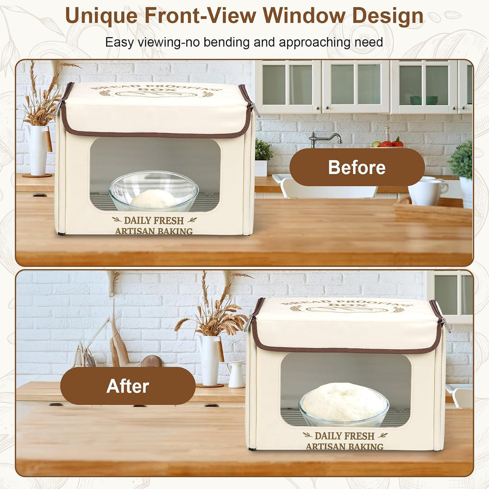 Antner Folding Bread Proofing Box with 70-131°F Temp Control & 99H Timer,...