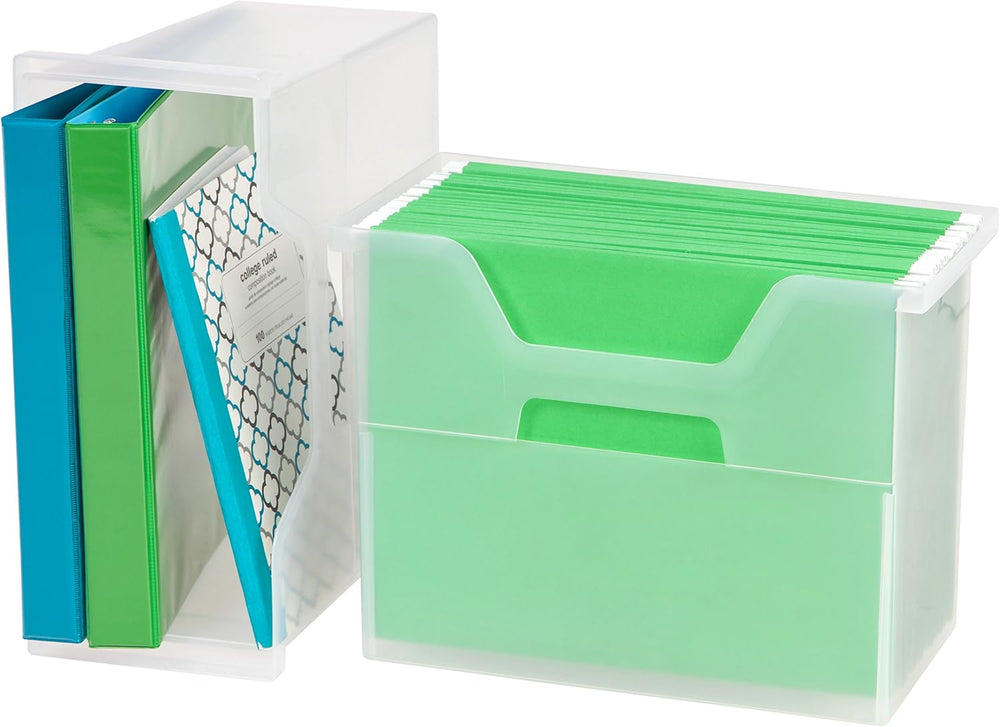 IRIS USA 6-Pack Medium Desktop File Box with Open Lid, Clear