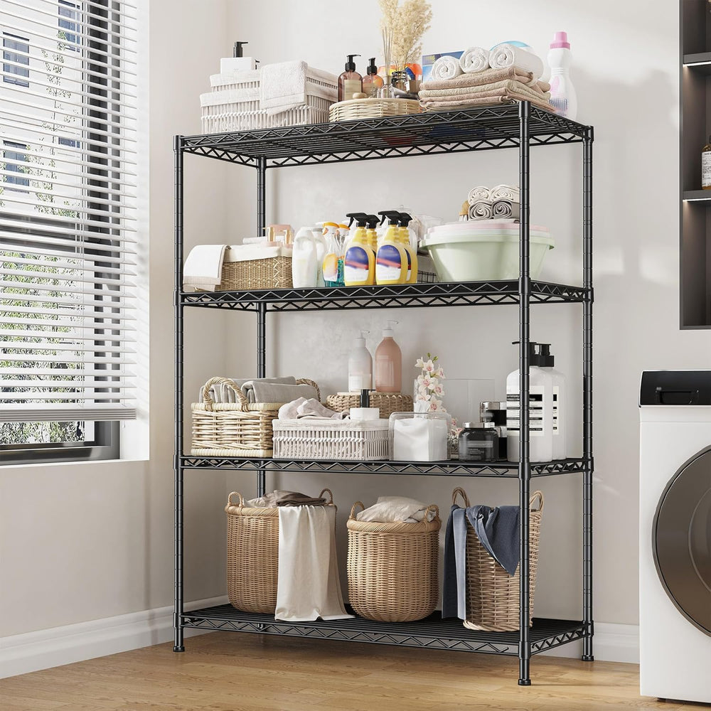 Xcity Storage Shelves, 4 Tier Heavy Duty Metal Shelving Unit with Wheels, 160...