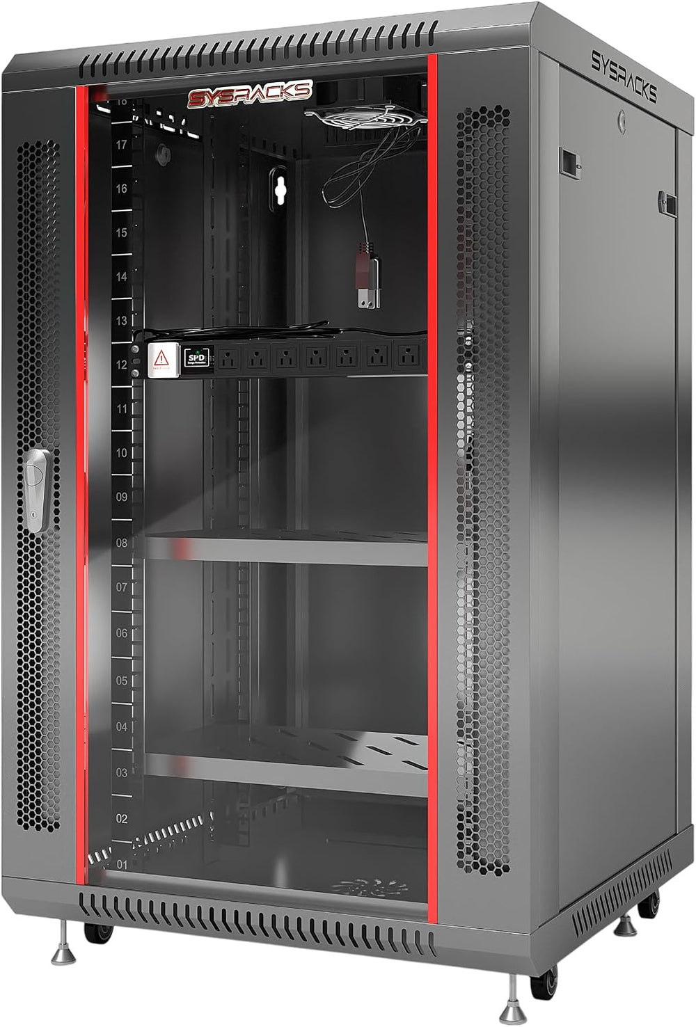 18U Wall Mount Server Rack Cabinet 24” Deep, 19” Network & AV Enclosure f...