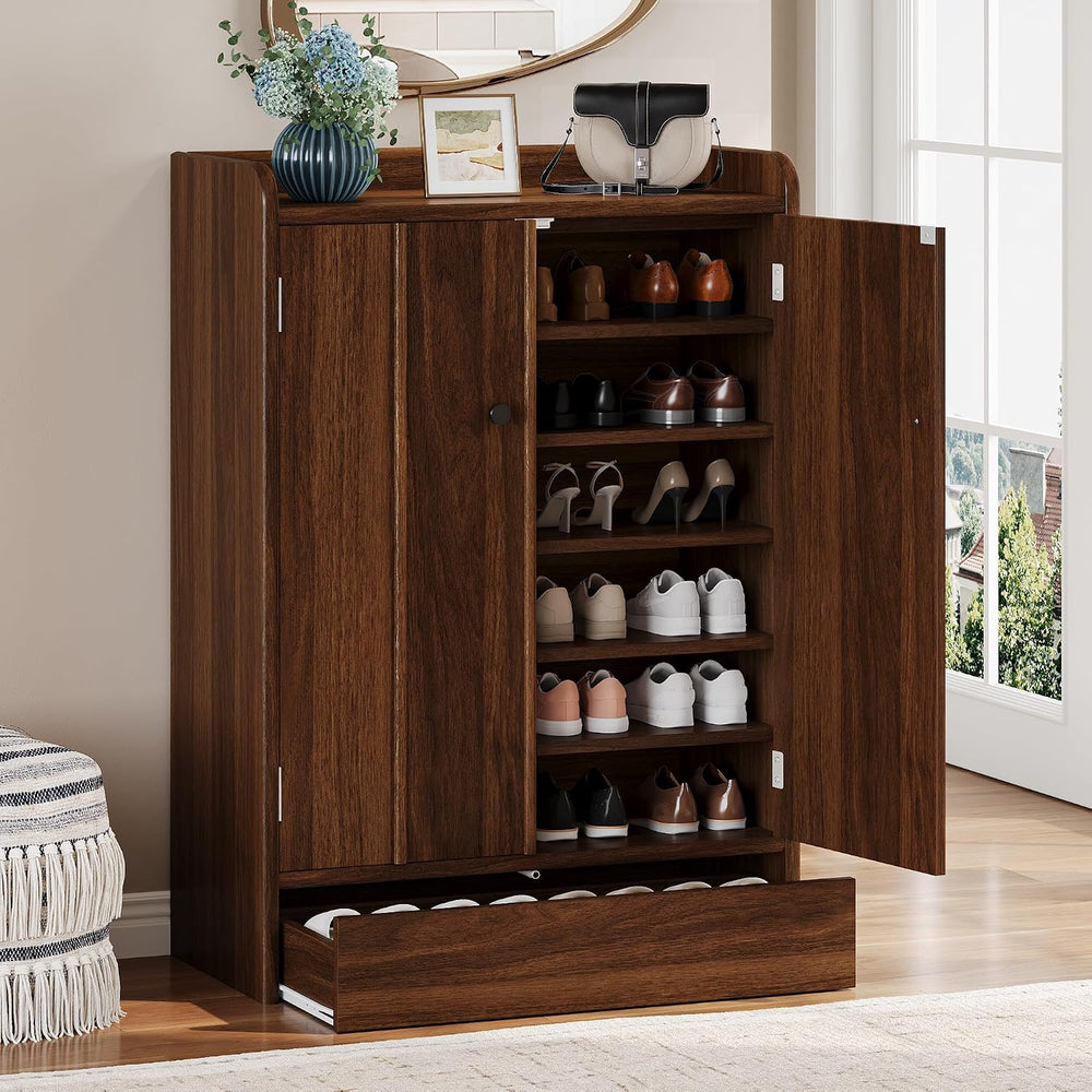 iPormis 6-Tier Shoe Cabinet with Drawer, 47” Tall Large Shoe Storage Cabinet ...