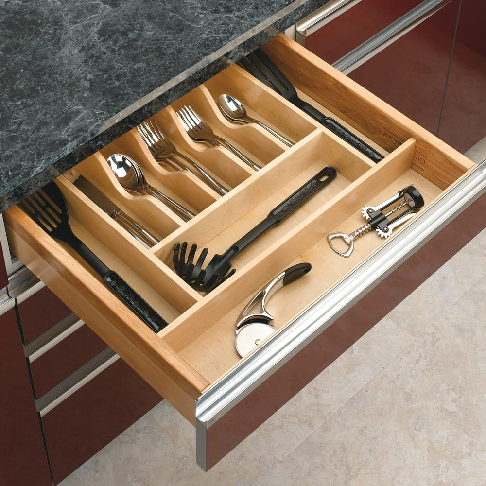 Rev-A-Shelf Trim-to-Fit Silverware Drawer Organizer for Kitchen Utensil Cutle...