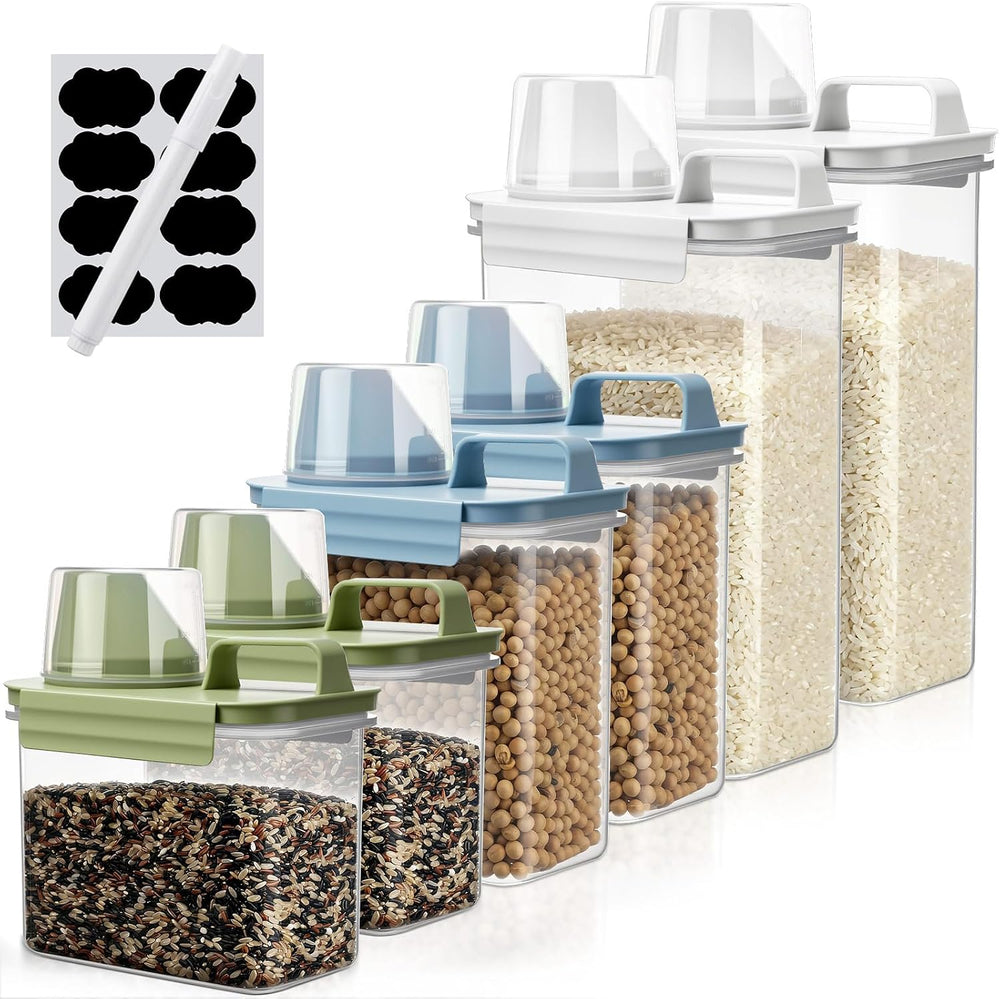 LemonRoad 6 Pcs Cereal Container Organizer Sets, 1.3L & 1.8L & 2.5L, ...