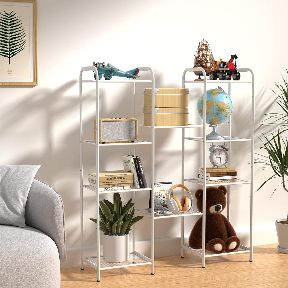 5 Tier Standing Shelf Units for Kitchen Storage Rack, White
