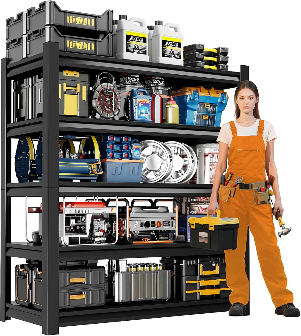 36" W Garage Shelving,5-Tier Heavy Duty Shelving Unit,3000LBS Adjustable...