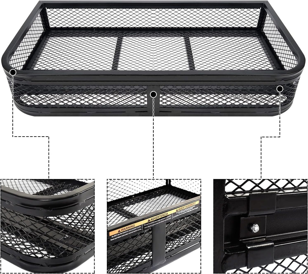 ORCISH Heavy Duty ATV Front Cargo Basket, Steel Mesh Rack with Mounting Kit