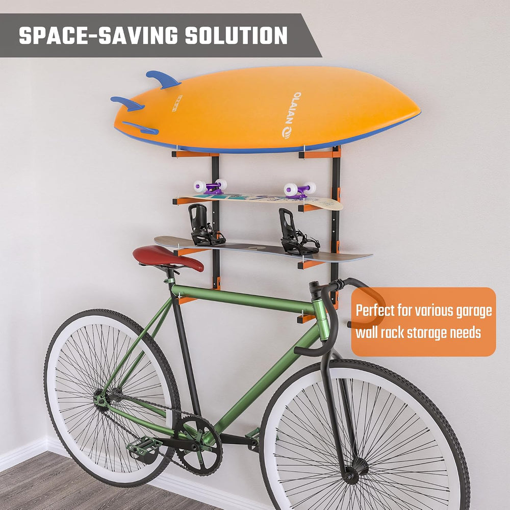 Lumber Storage Rack Wall Mount, Metal 8-Level Wood Storage Rack