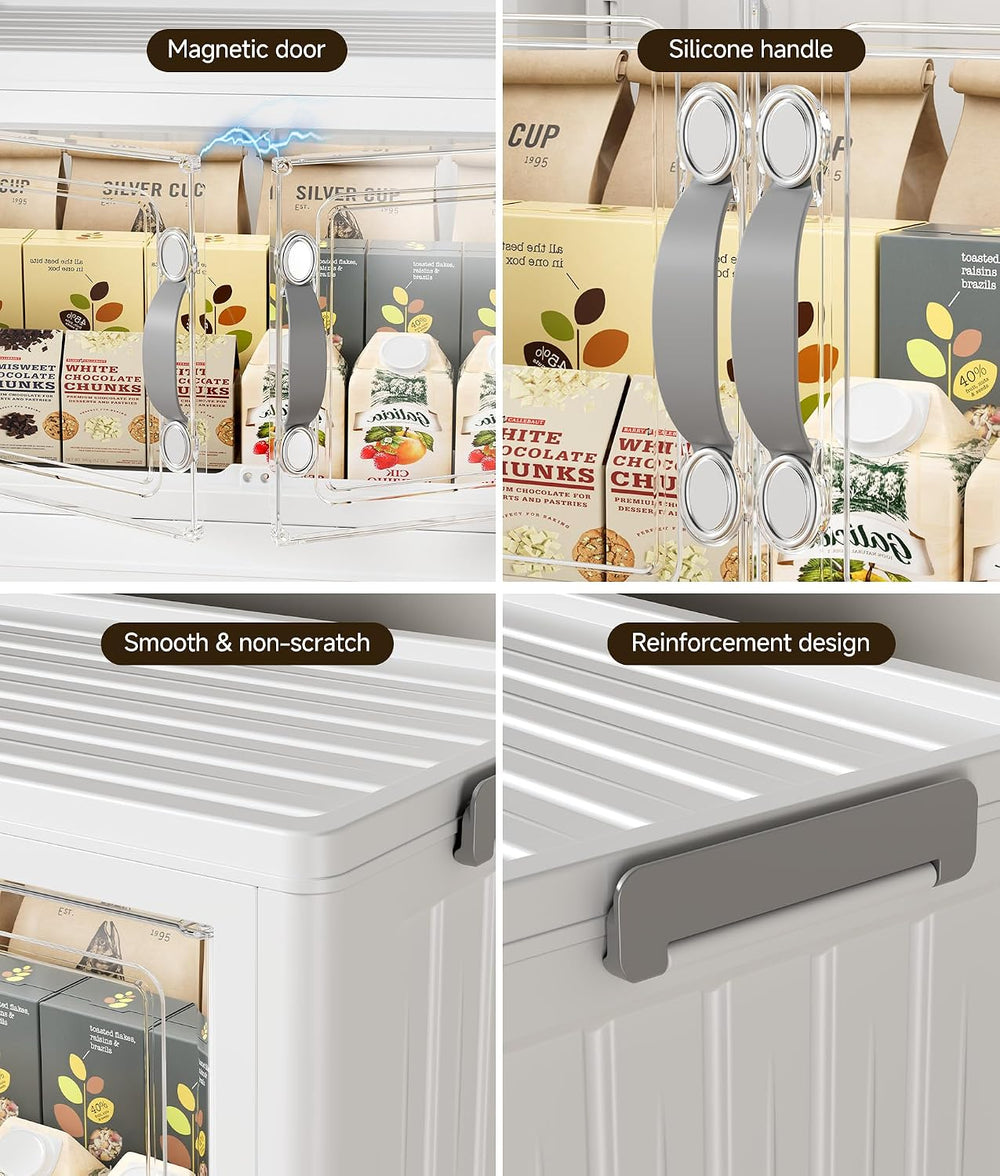 Hanyi 175 QT Stackable Storage Bins with Lids, 5 Tier Collapsible Plastic Sto...