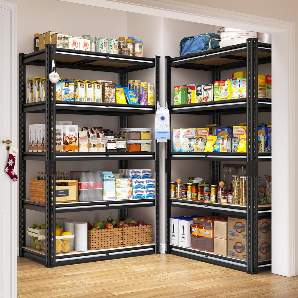 REIBII 2-Pack Garage Shelving, Heavy Duty Storage Rack for Shed Workshop