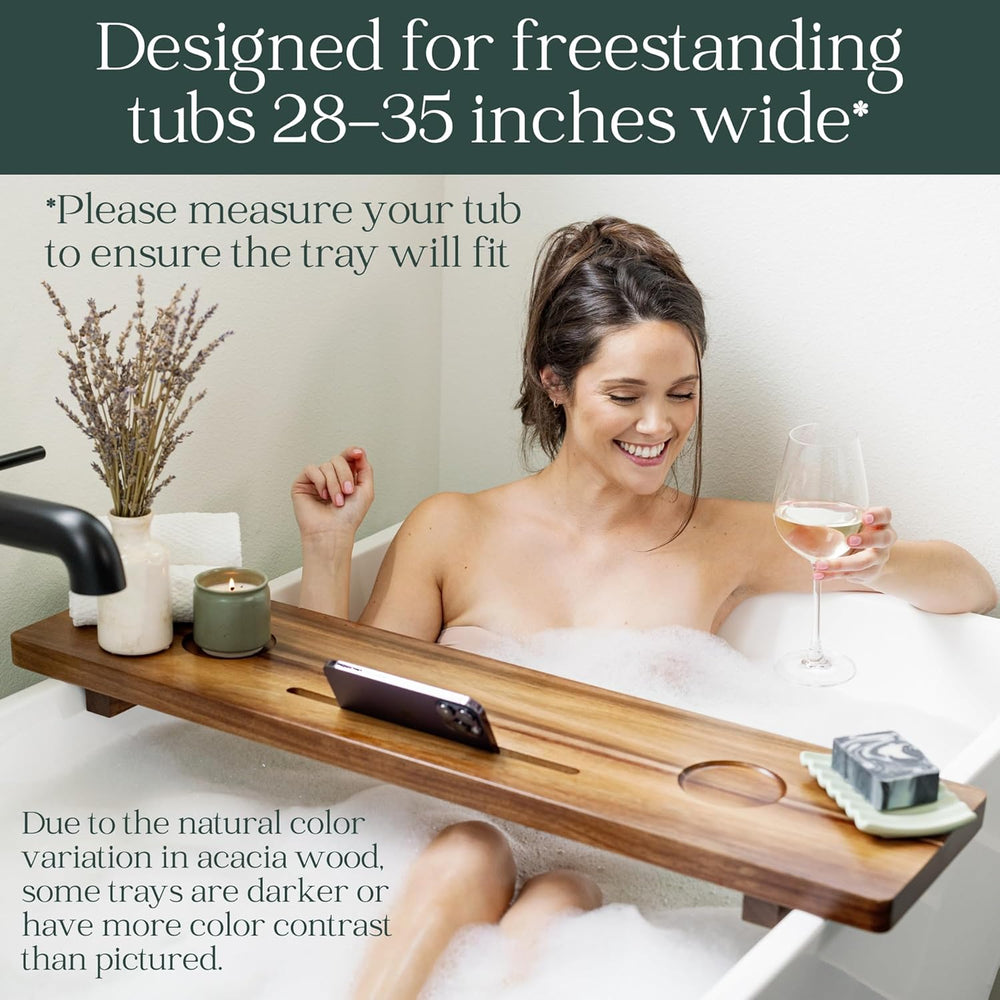 Premium Nature Shed Bathtub Tray for Freestanding Bath | Large & Thick 35...