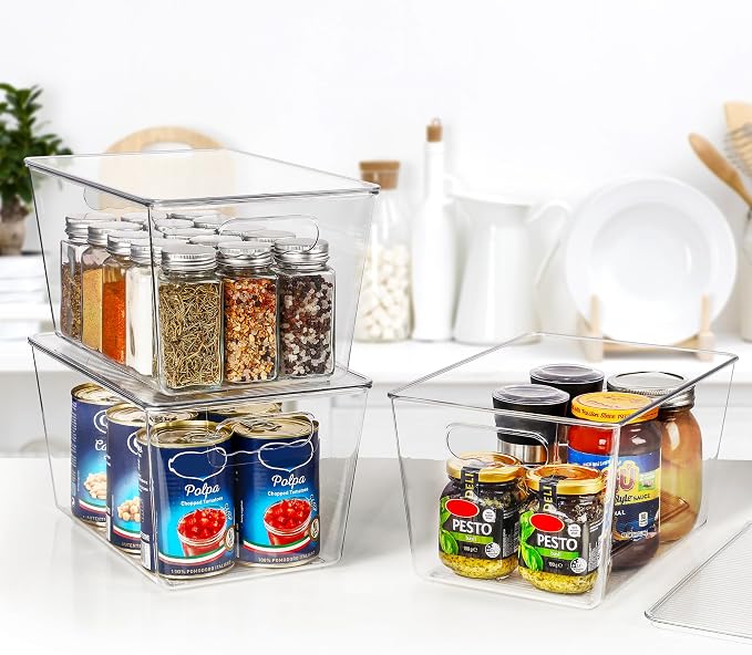 Vtopmart 8 Pack Clear Stackable Storage Bins