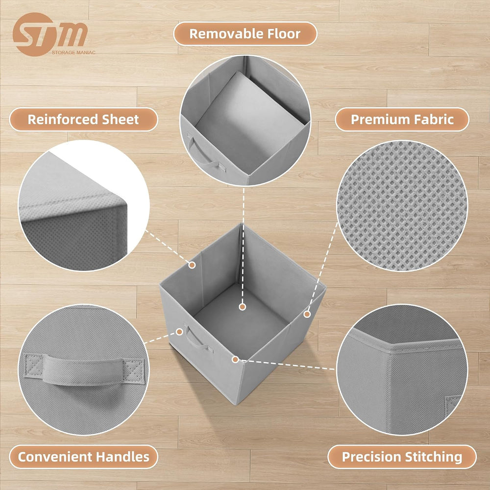 STORAGE MANIAC Storage Cubes, 13 Inch 8 Pack Collapsible Fabric Shelf Bins