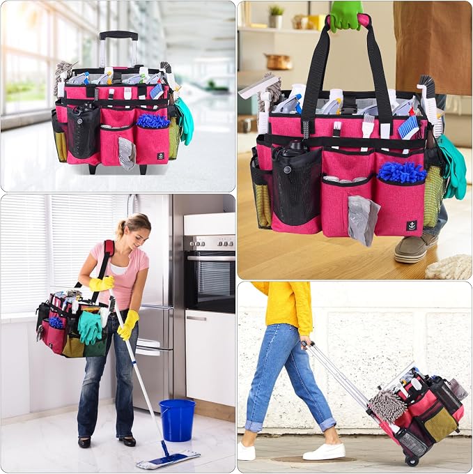 Extra Large Rolling Cleaning Caddy Bag