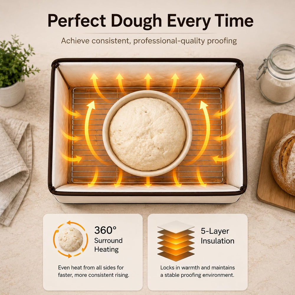 CasaChic Bread Proofing Box Kit - Folding Dough Proofer - Foldable Sourdough ...