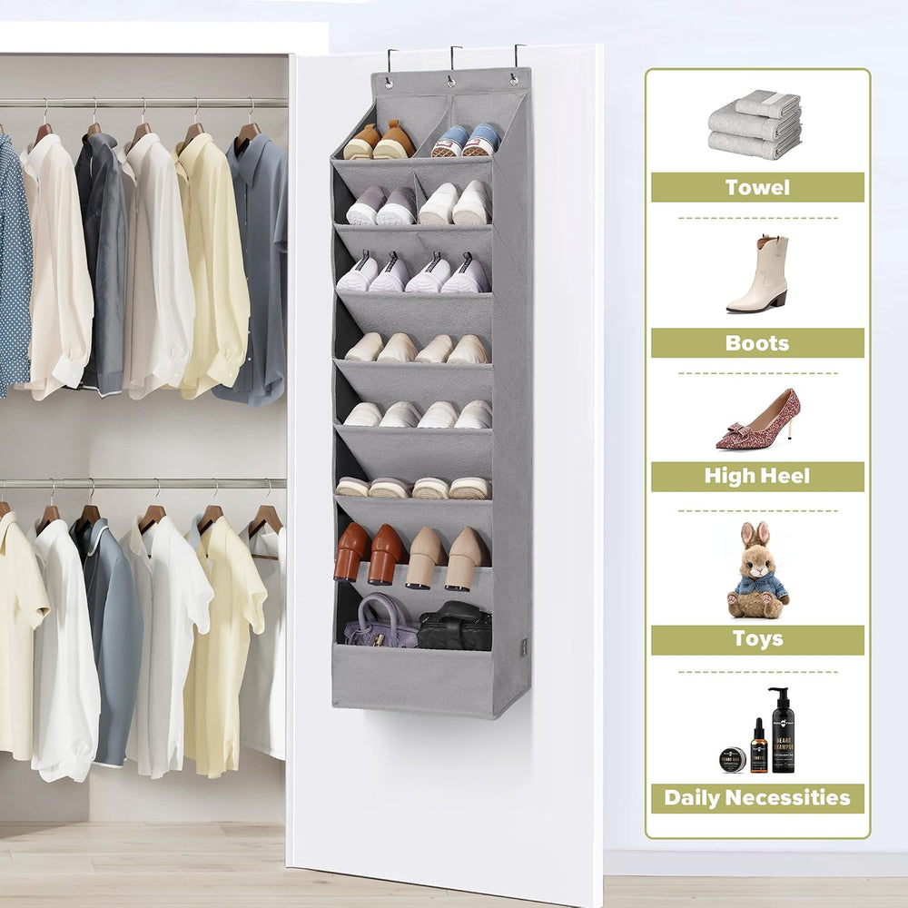 Over Door Organizer with 10 Extra Large Pockets, 23 Pairs Shoes Large Capacit...