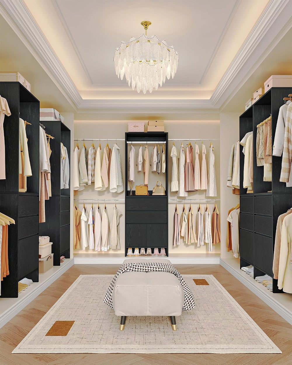 Hzuaneri Closet System Closet Organizers and Storage with 2 Drawers