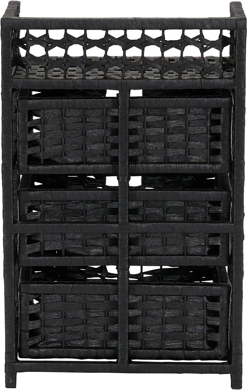 Household Essentials Woven 3 Drawer Chest with Cutout Handles