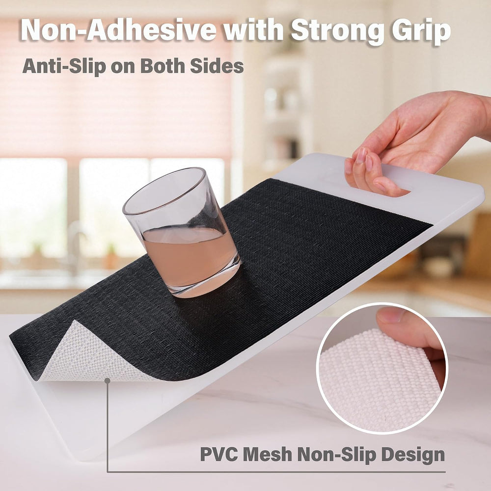 Black Drawer and Shelf Liners for Kitchen Cabinet,Non Slip Cabinet Liners for...