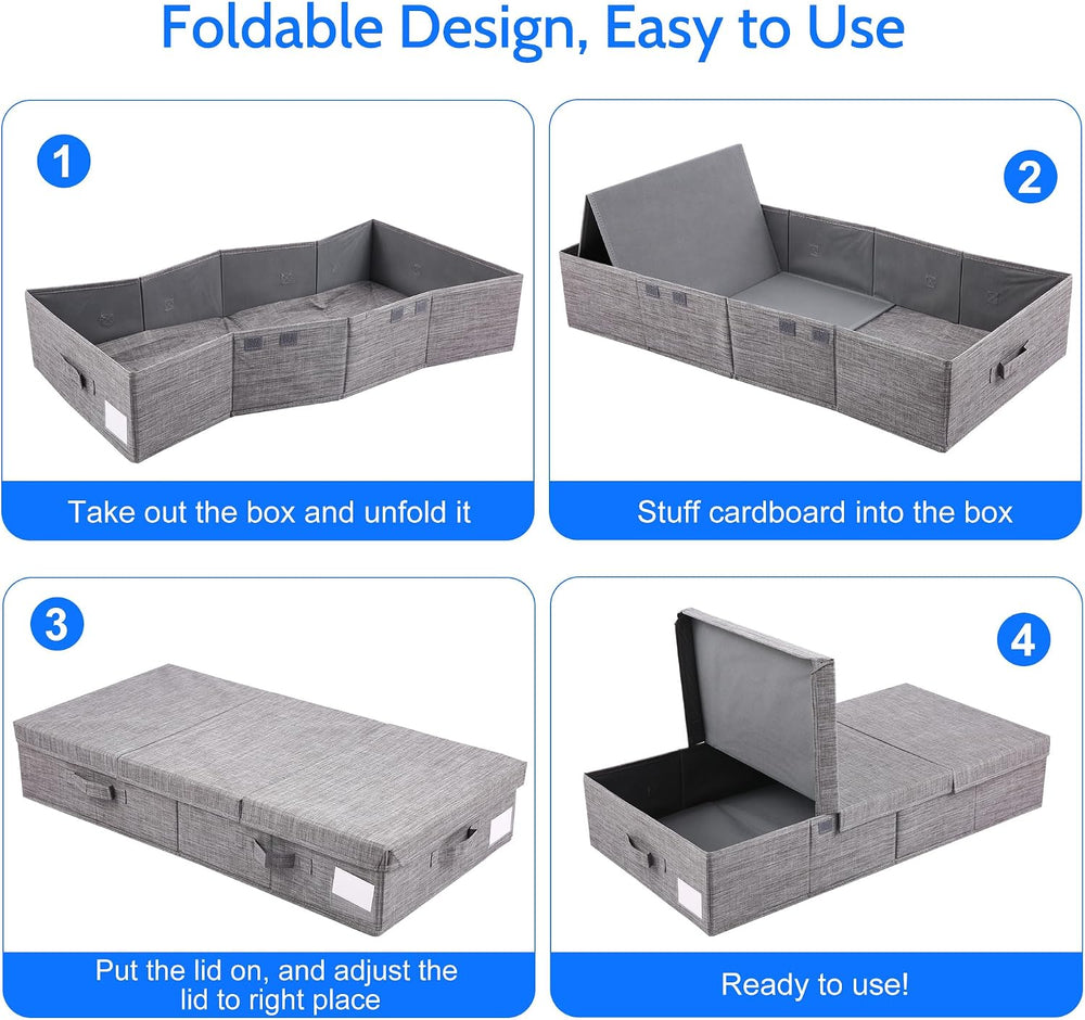 2 Pack Underbed Storage Containers Bin with Lids,32in Large Underbed Storage ...
