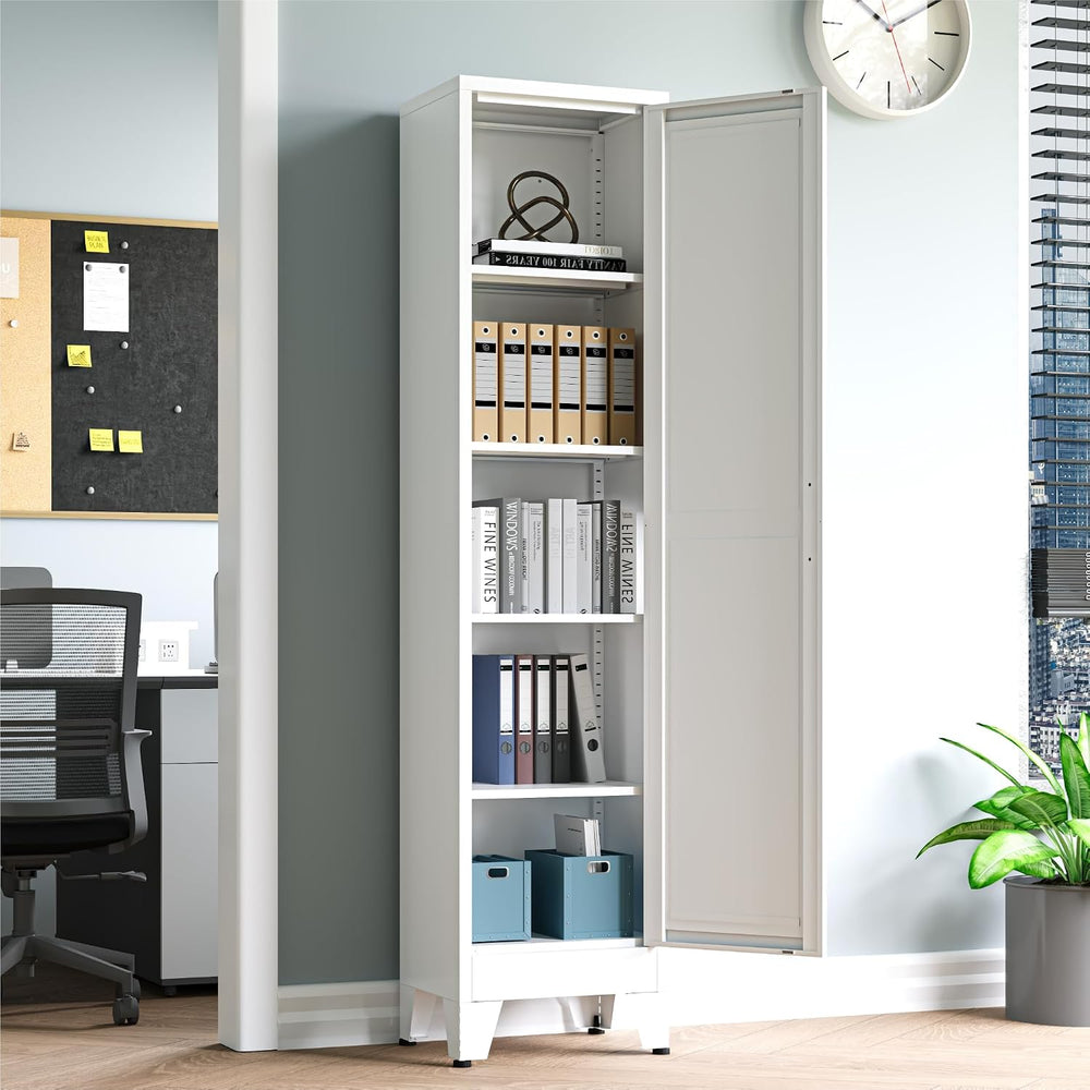 Baborokic 67" Tall Bathroom Cabinet,Metal Storage Cabinet with Door and ...