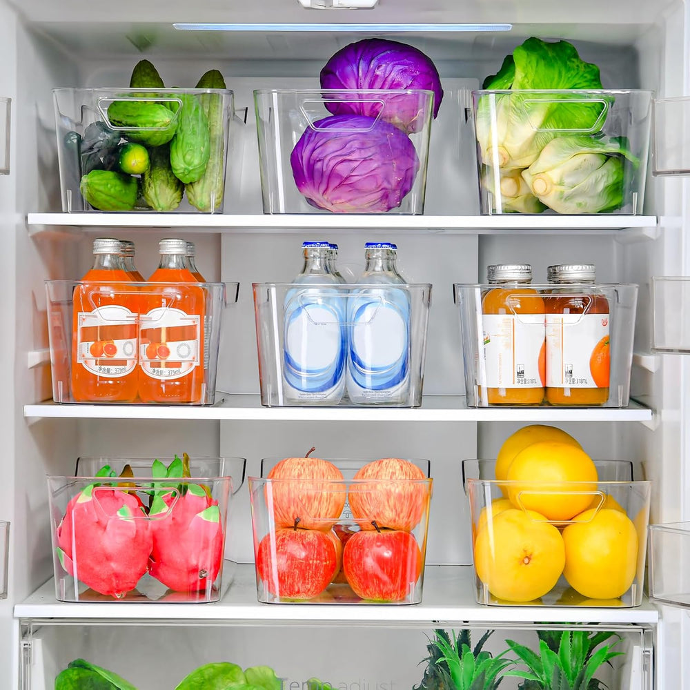 Clear Plastic Storage Bins - 12 Pack Pantry Organizers and Storage,Large Clea...