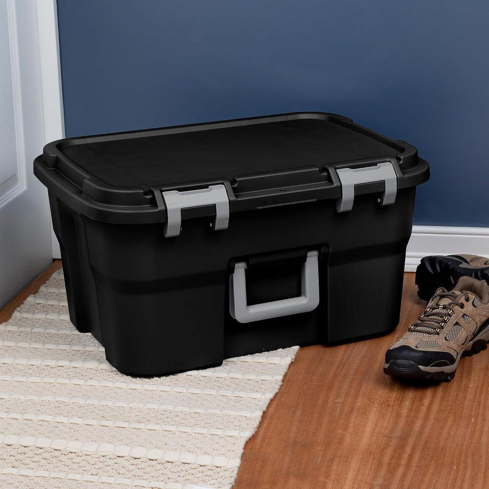 Sterilite 8 Pack Footlocker, 14 Gallon Plastic Storage Container with Latchin...