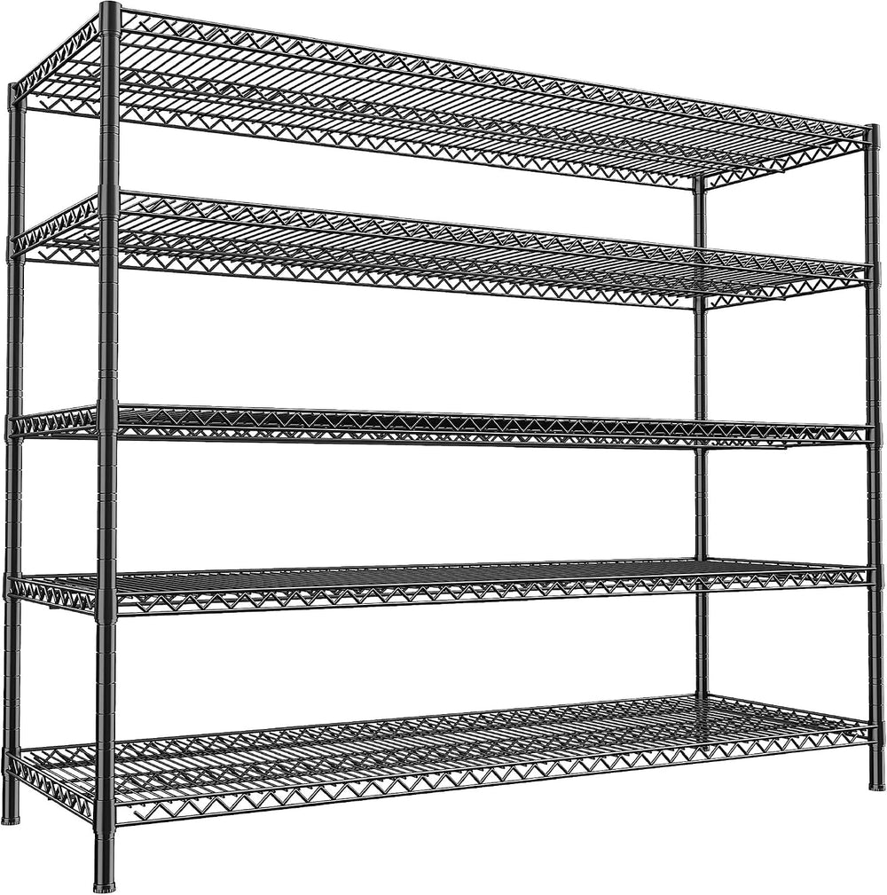 REIBII 55.5" W Storage Shelves 3200LBS Metal Shelving 5 Tier Wire Shelvi...