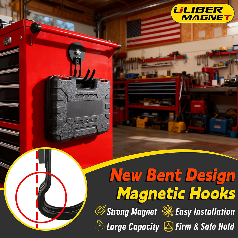ULIBERMAGNET Pro-Mag Upgraded Extra Large Magnetic Hooks,2 Pack Heavy Duty Ul...