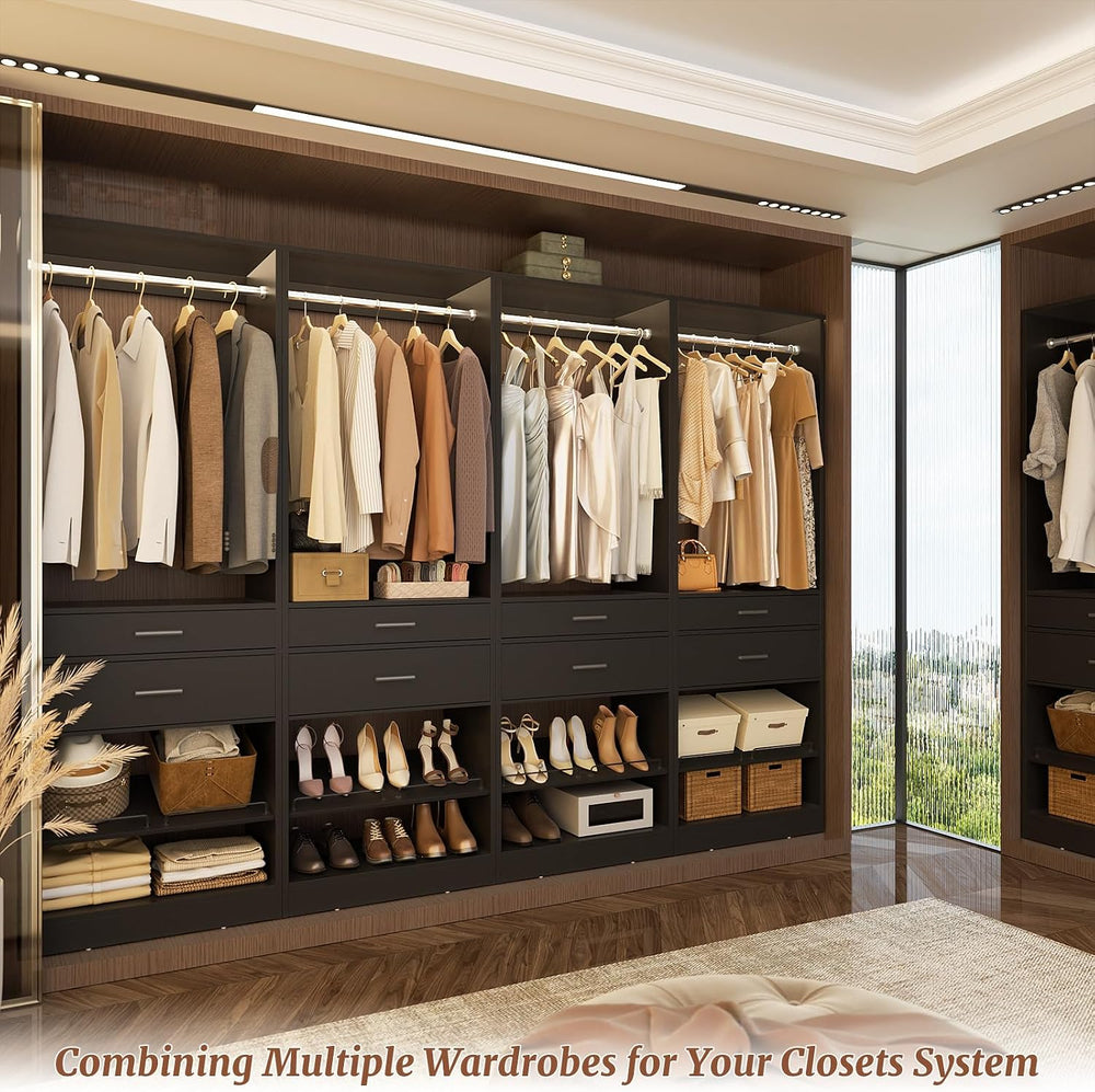 Unikito 25" W x 80" H Closet Organizer Storage with Hanging Rod and...