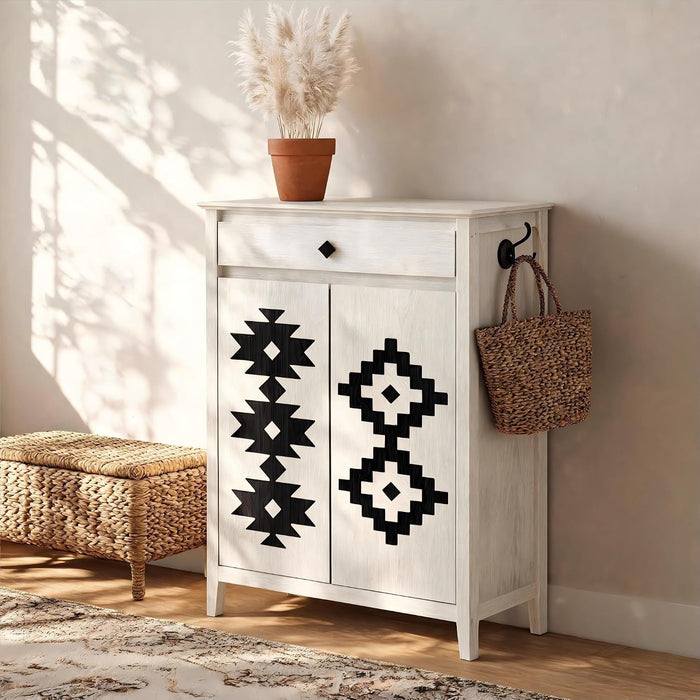 Shoe Cabinet with Drawers, Shoe Storage Cabinet with Adjustable Shelves