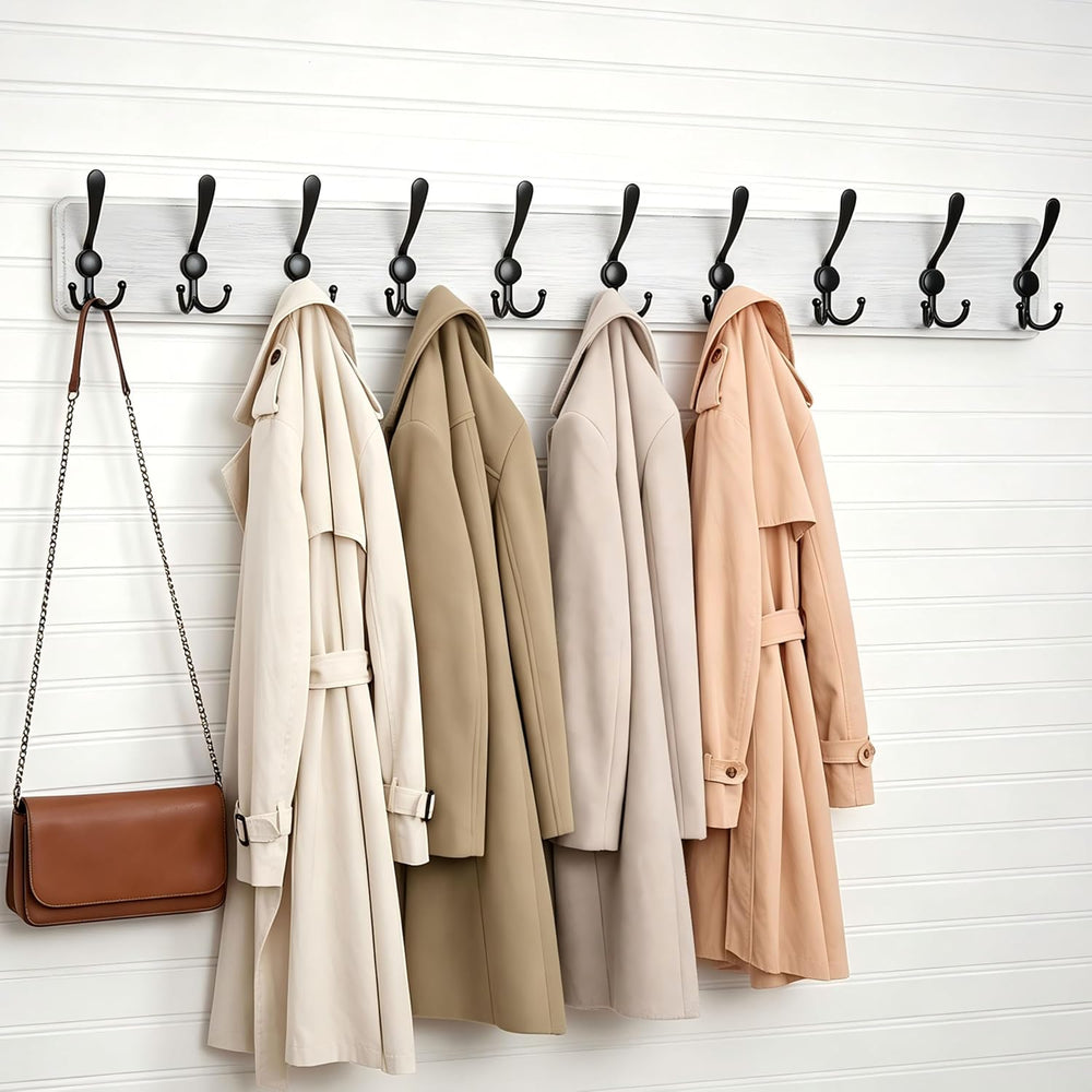 WEBI Coat Rack Wall Mount,38 9/16" Long,10 Hooks,Large Coat Hooks Wall M...