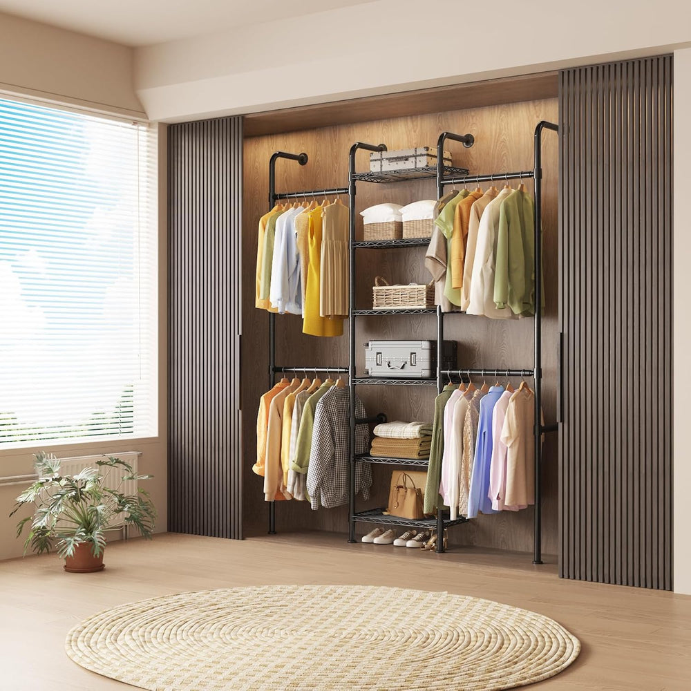 L3 Wall Mounted Pipe Closet System, Matte Black