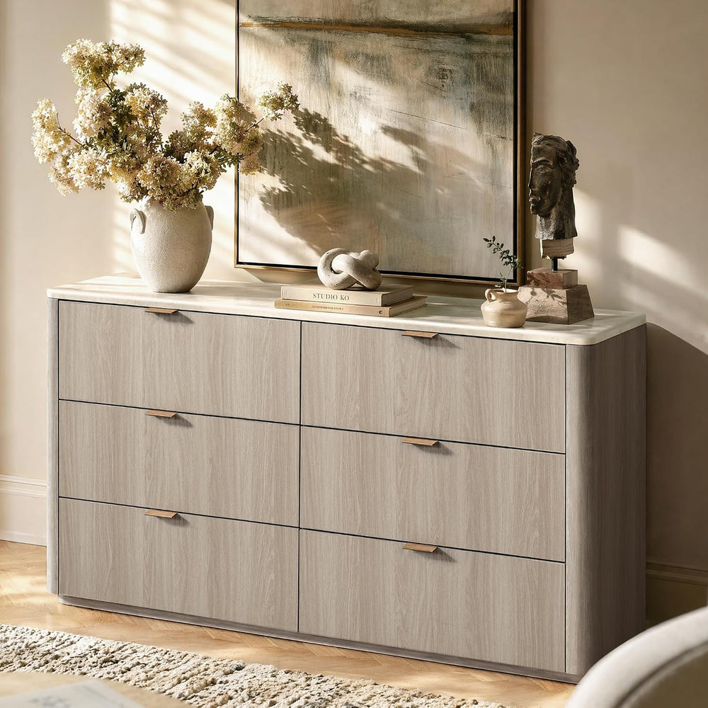 ModernMate 6 Drawer Dresser for Bedroom, 54" Clothes Dresser with Smooth...