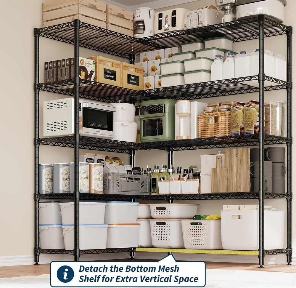 Garvee 5-Tier Storage Shelves 70" H Metal Garage Shelving Unit for Kitchen