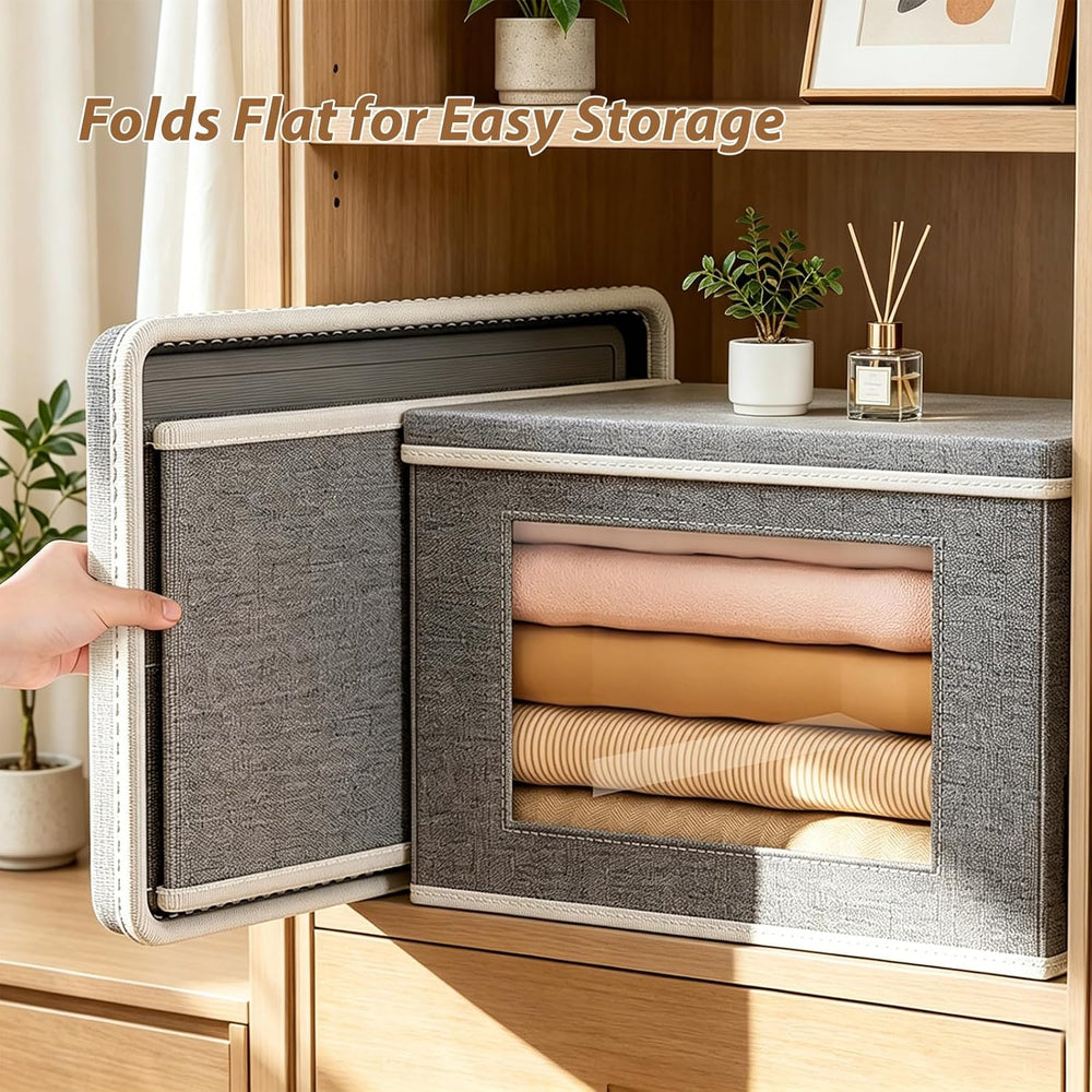 Fabric Storage Bins with Lids, Foldable Decorative Storage Box