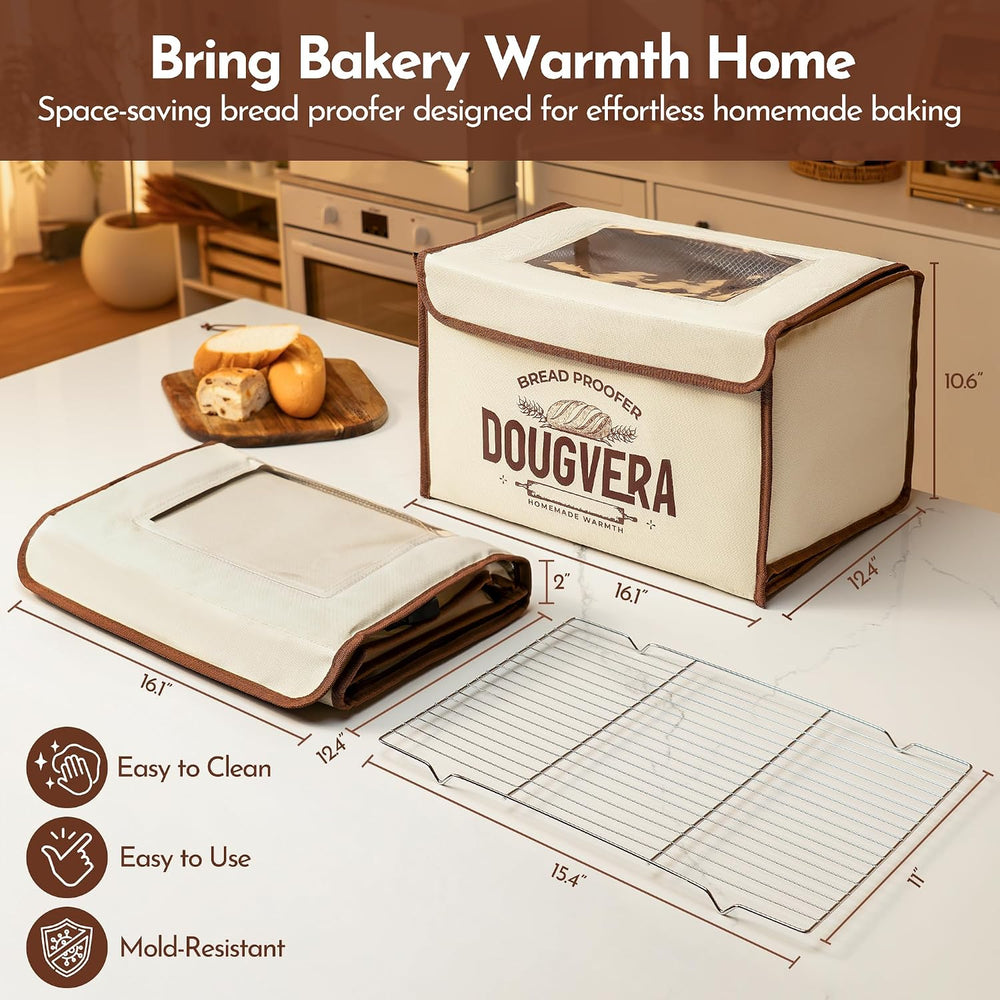 Bread Proofing Box 40 x 30 x 25cm Sourdough Box with Temperature Control, 7Ft...