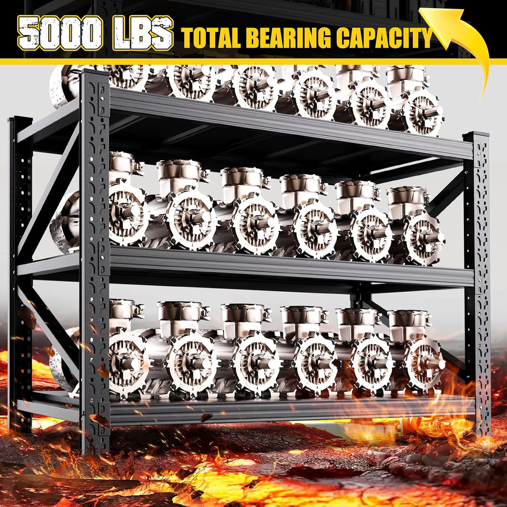 3-Pack Garage Shelving 5000LBS Heavy Duty Metal Shelving Unit 3 Tier Storage ...