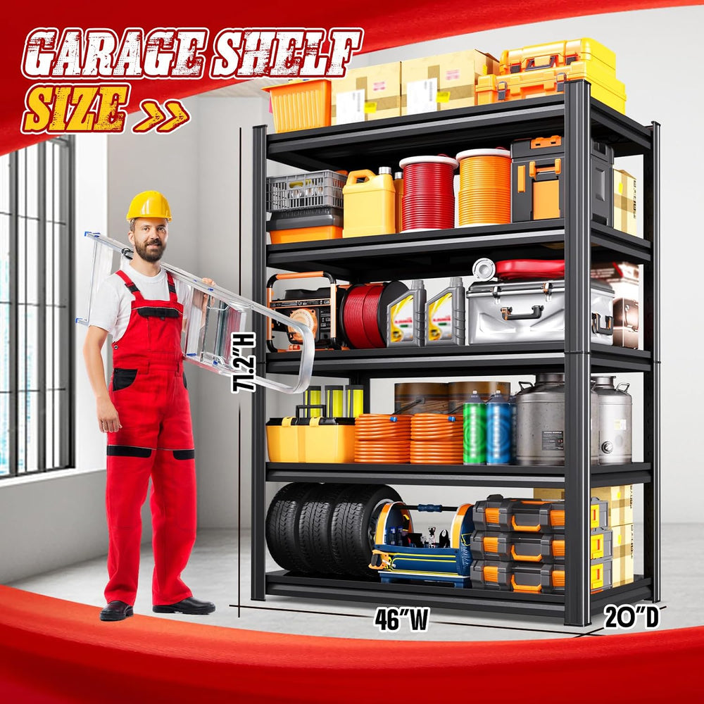 4 Pack Heavy Duty Metal Garage Shelving 71.2" Hx46 Wx20 D