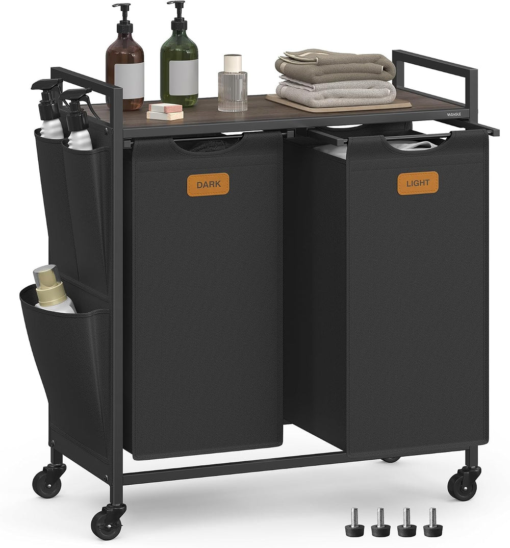 VASAGLE Laundry Hamper 2 Section, Laundry Sorter, 26.4 Gal. (100 L)