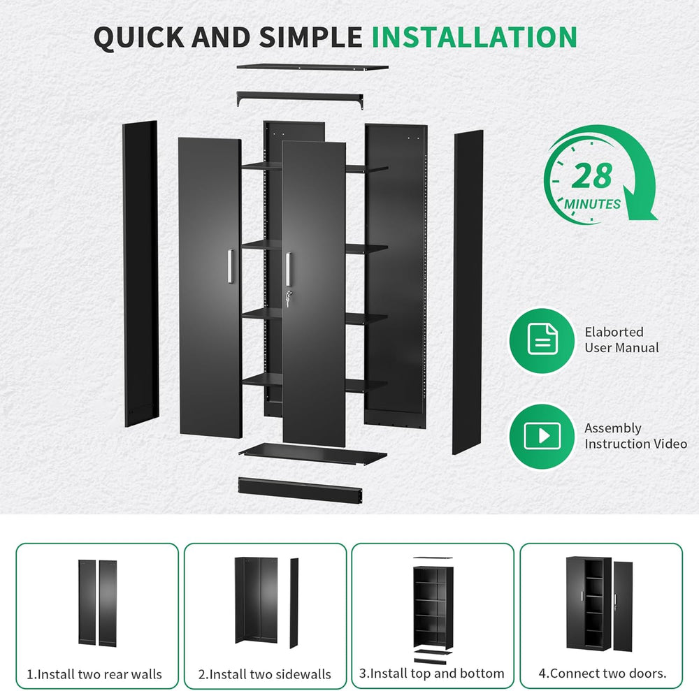 Metal Garage Storage Cabinet, Durable Metal Storage Solution
