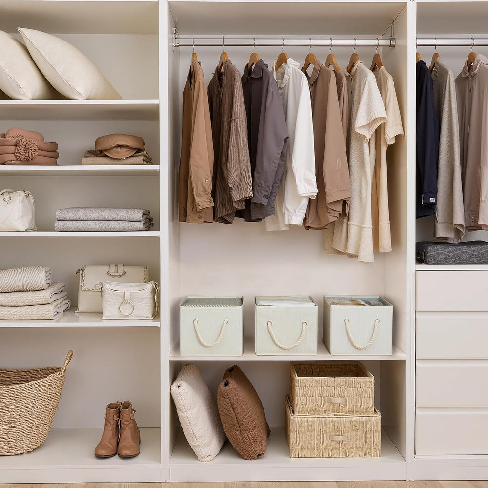 StorageWorks Storage Baskets for Shelves, Foldable Fabric Closet Storage Bins...