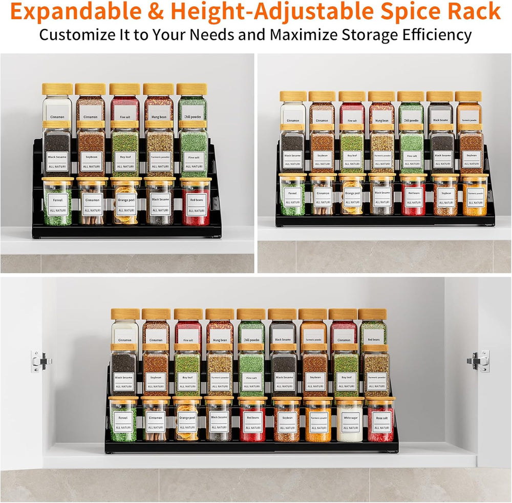 RCHYFEED 3 Tier Spice Rack Organizer for Cabinet,Expands 13.4 to 21.8 Inch